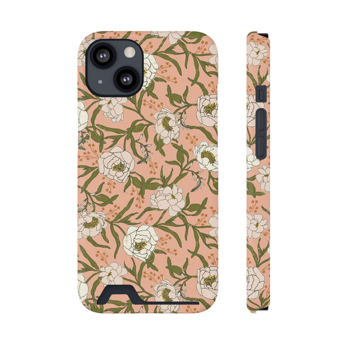 FLORAL THICKET // Blush Pink // 1-Card Wallet Case //