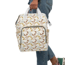 Load image into Gallery viewer, SOUTHWEST CHECKERED QUILT // Peach, Grey, Rust &amp; Mustard // Diaper Backpack //