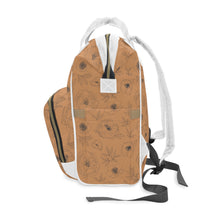 Load image into Gallery viewer, BOHO OUTLINED FLOWERS // Rusty Orange // Diaper Backpack //