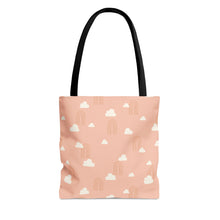 Load image into Gallery viewer, BOHO RAINBOWS &amp; CLOUDS // Peachy Pink // Tote Bag //