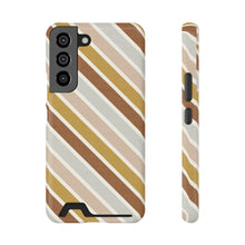 Load image into Gallery viewer, SOUTHWEST DIAGONALS // Peach, Grey, Rust &amp; Mustard // 1-Card Wallet Case //