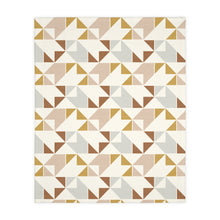 Load image into Gallery viewer, SOUTHWEST CHECKERED QUILT // Peach, Grey, Rust &amp; Mustard // Velveteen Minky Blanket