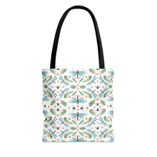 Load image into Gallery viewer, DRAGONFLY TRELLIS // Teal Blue // Tote Bag //