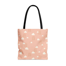 Load image into Gallery viewer, BOHO RAINBOWS &amp; CLOUDS // Peachy Pink // Tote Bag //