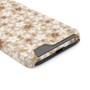 DITSY FLORAL // Peach & Rust // 1-Card Wallet Case //