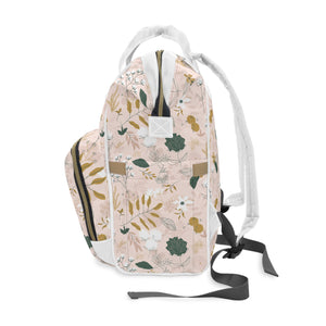 WOODLAND FLORAL // Persian Pink // Diaper Backpack //