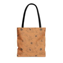 Load image into Gallery viewer, BOHO OUTLINED FLORAL // Rusty Orange // Tote Bag //