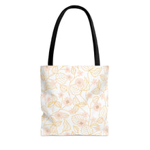 Load image into Gallery viewer, STRAWBERRY BLOSSOMS // White, Golden Yellow &amp; Peach // Tote Bag //