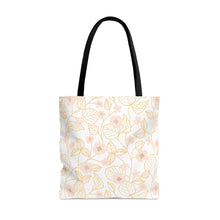 Load image into Gallery viewer, STRAWBERRY BLOSSOMS // White, Golden Yellow &amp; Peach // Tote Bag //
