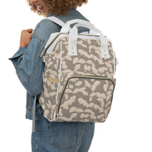 Load image into Gallery viewer, GINGKO LEAVES // Peach &amp; Grey // Diaper Backpack //