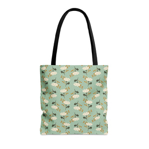 FLORAL FALLS // Mint Green // Tote Bag //