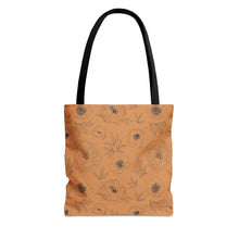 Load image into Gallery viewer, BOHO OUTLINED FLORAL // Rusty Orange // Tote Bag //