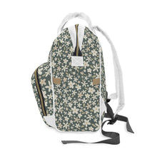 Load image into Gallery viewer, DITSY FLORAL // Dark Teal Blue // Diaper Backpack //