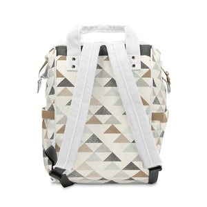 SOUTHWEST MOUNTAIN TRIANGLES // Grey-Blue, Rust & Charcoal // Diaper Backpack //