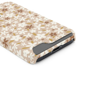 DITSY FLORAL // Peach & Rust // 1-Card Wallet Case //