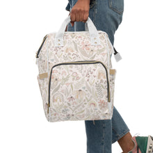 Load image into Gallery viewer, BUTTERFLY RAINBOW FLORAL // Peachy Pink // Diaper Backpack //