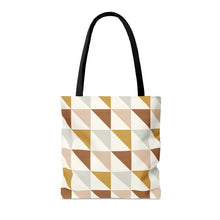 Load image into Gallery viewer, SOUTHWEST TRIANGLE CHECKERED // Peach, Grey, Rust &amp; Mustard // Tote Bag //