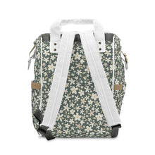 Load image into Gallery viewer, DITSY FLORAL // Dark Teal Blue // Diaper Backpack //