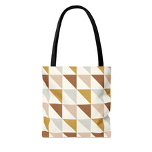 Load image into Gallery viewer, SOUTHWEST TRIANGLE CHECKERED // Peach, Grey, Rust &amp; Mustard // Tote Bag //