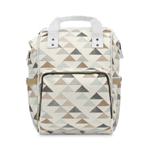 Load image into Gallery viewer, SOUTHWEST MOUNTAIN TRIANGLES // Grey-Blue, Rust &amp; Charcoal // Diaper Backpack //