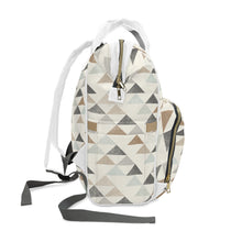 Load image into Gallery viewer, SOUTHWEST MOUNTAIN TRIANGLES // Grey-Blue, Rust &amp; Charcoal // Diaper Backpack //