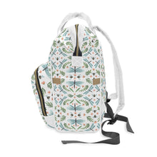 Load image into Gallery viewer, DRAGONFLY TRELLIS // Teal Blue // Diaper Backpack //