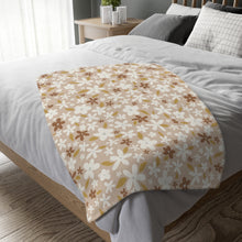 Load image into Gallery viewer, DITSY FLORAL // Peach &amp; Rust // Velveteen Minky Blanket