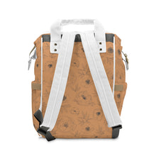 Load image into Gallery viewer, BOHO OUTLINED FLOWERS // Rusty Orange // Diaper Backpack //