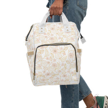 Load image into Gallery viewer, STRAWBERRY BLOSSOM // White, Golden Yellow &amp; Peach // Diaper Backpack //