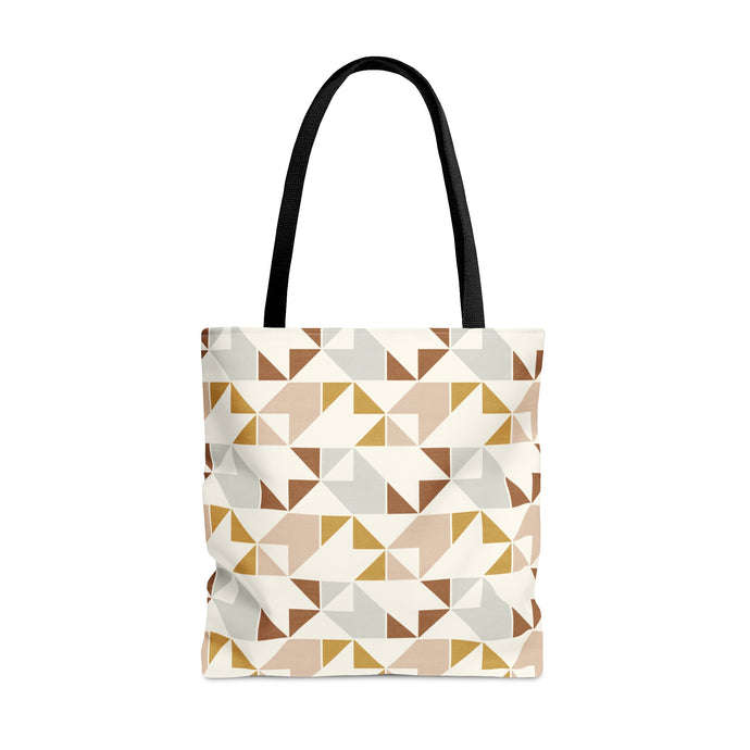 SOUTHWEST CHECKERED QUILT // Peach, Grey, Rust & Mustard // Tote Bag //