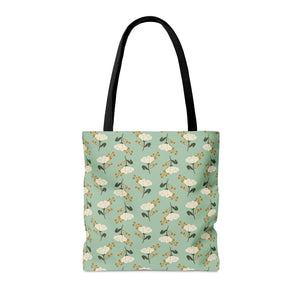 FLORAL FALLS // Mint Green // Tote Bag //