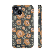 Load image into Gallery viewer, BOHO OUTLINED FLORAL // Charcoal // 1-Card Wallet Case //