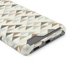 SOUTHWEST MOUNTAIN TRIANGLES // Blue-Grey, Rust & Charcoal // 1-Card Wallet Case //