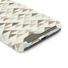 Load image into Gallery viewer, SOUTHWEST MOUNTAIN TRIANGLES // Blue-Grey, Rust &amp; Charcoal // 1-Card Wallet Case //