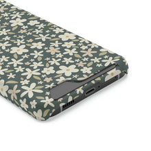 Load image into Gallery viewer, DITSY FLORAL // Dark Teal Blue // 1-Card Wallet Case //