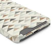 Load image into Gallery viewer, SOUTHWEST MOUNTAIN TRIANGLES // Blue-Grey, Rust &amp; Charcoal // 1-Card Wallet Case //