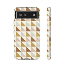 Load image into Gallery viewer, SOUTHWEST TRIANGLE CHECKERED // Peach, Grey, Rust &amp; Mustard // Dual-Layer Case //