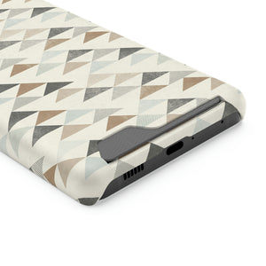 SOUTHWEST MOUNTAIN TRIANGLES // Blue-Grey, Rust & Charcoal // 1-Card Wallet Case //