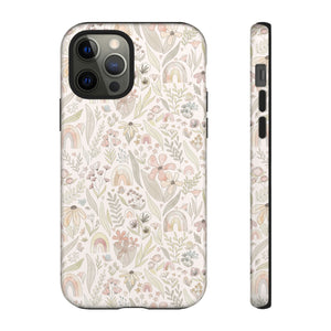 BUTTERFLY RAINBOW FLORAL // Peachy Pink // Dual-Layer Case //