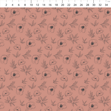 Load image into Gallery viewer, Boho Small Outlined Flowers in Dark Mauve Pink