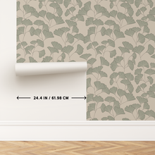 Load image into Gallery viewer, GINGKO LEAVES in muted grey-sage green