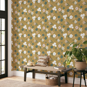 IN BLOOM in antique gold