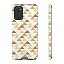 Load image into Gallery viewer, SOUTHWEST MOUNTAIN TRIANGLES // Peach, Grey, Rust &amp; Mustard // Dual-Layer Case //