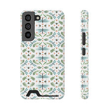 Load image into Gallery viewer, DRAGONFLY TRELLIS // Teal Blue // 1-Card Wallet Case //