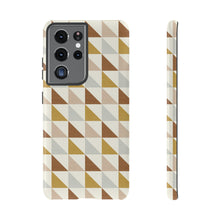 Load image into Gallery viewer, SOUTHWEST TRIANGLE CHECKERED // Peach, Grey, Rust &amp; Mustard // Dual-Layer Case //