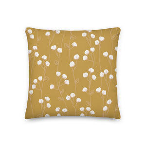 COTTON PICK throw pillow in antique gold