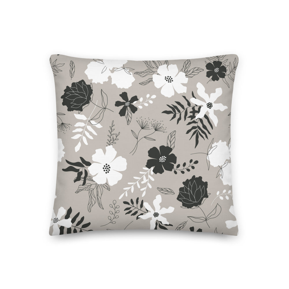 IN BLOOM throw pillow in fog