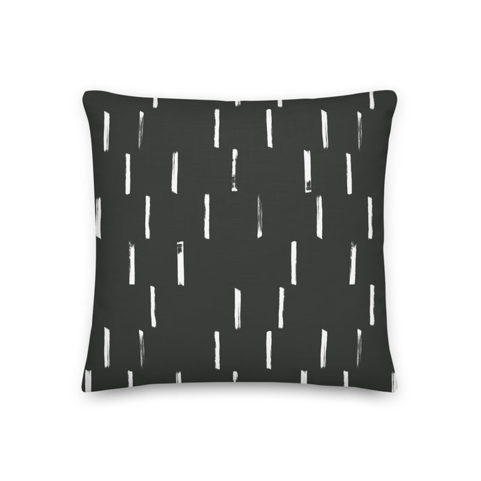 FRINGE throw pillow in charcoal