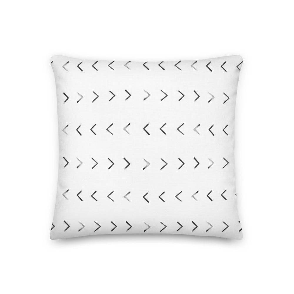 WANDERLUST throw pillow in black and white