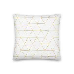NATIVE throw pillow in goldenrod on white